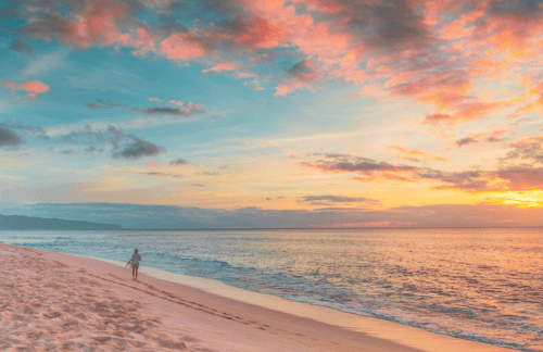 Geleide slaapmeditatie zachte zonsondergang aan zee